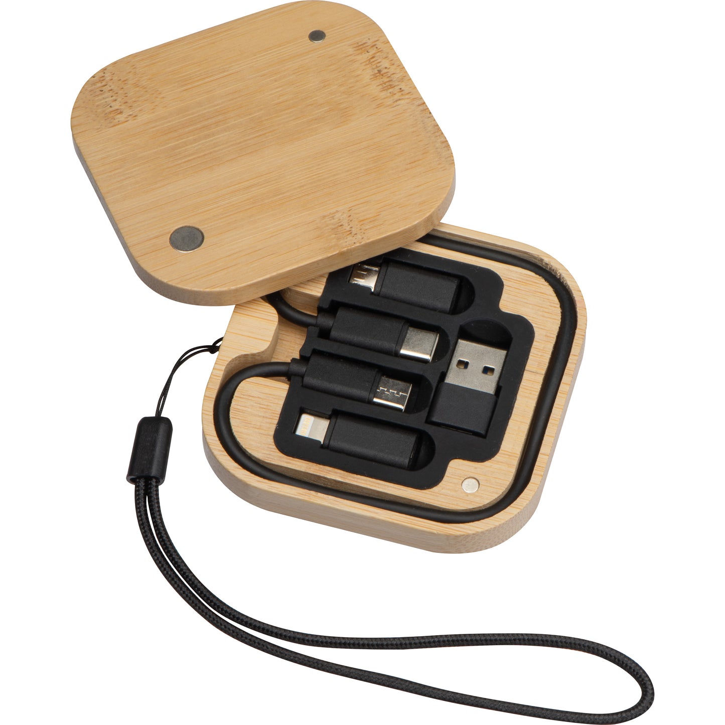 Kabel- und Adapterset in einer Bambusbox IVAN