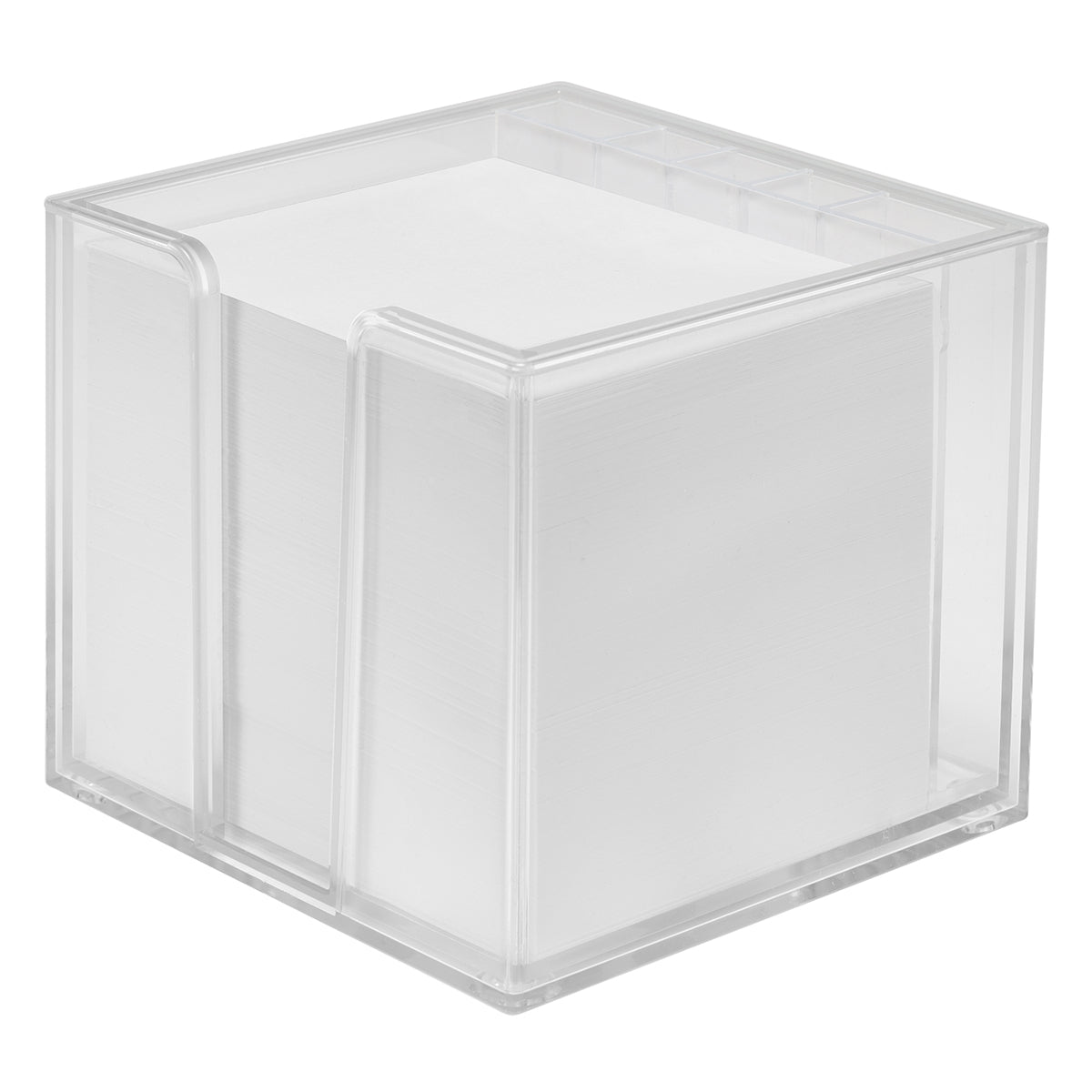 Zettelbox mit Köcher "Sigma", doppelwandig glasklar
