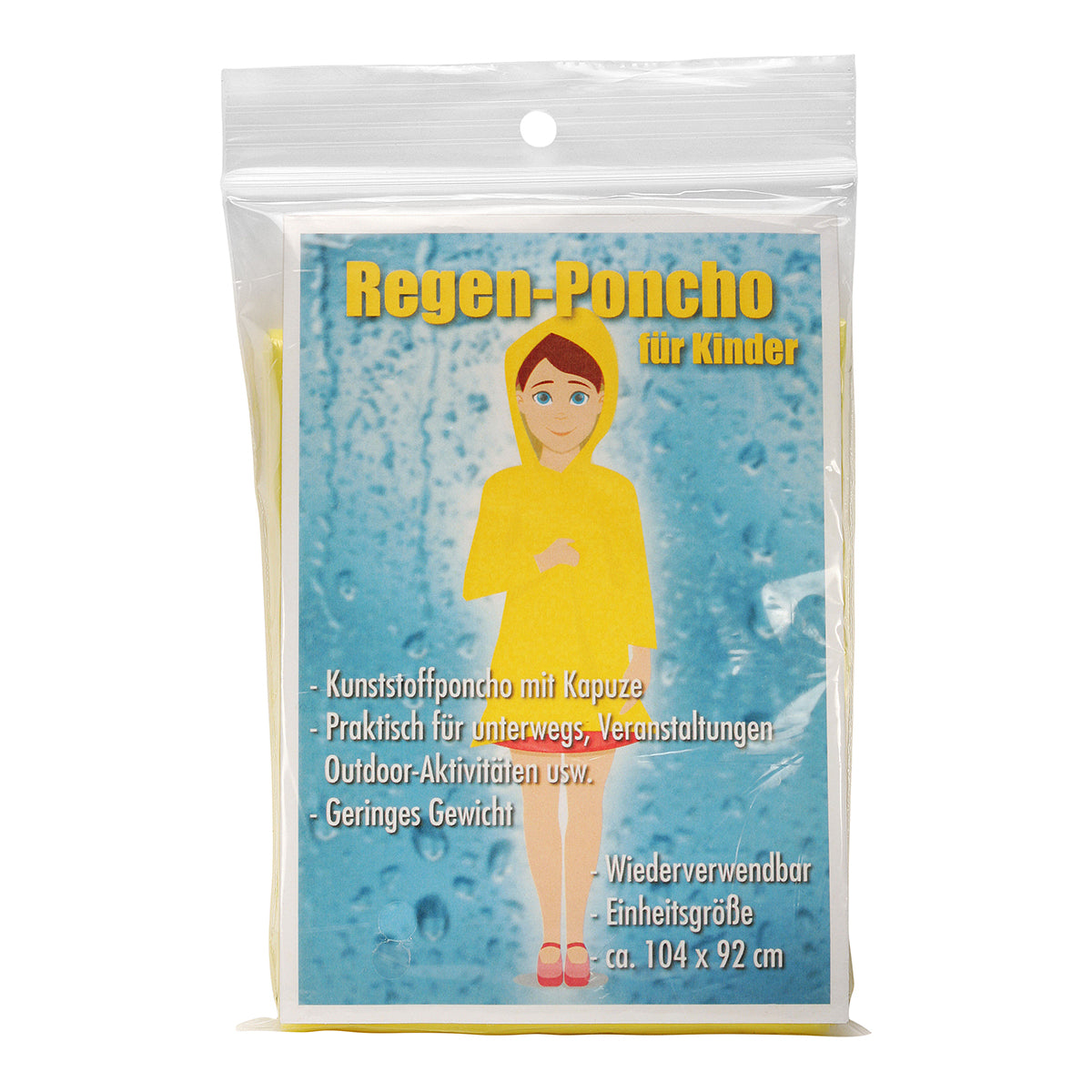 Regen-Poncho für Kinder gelb