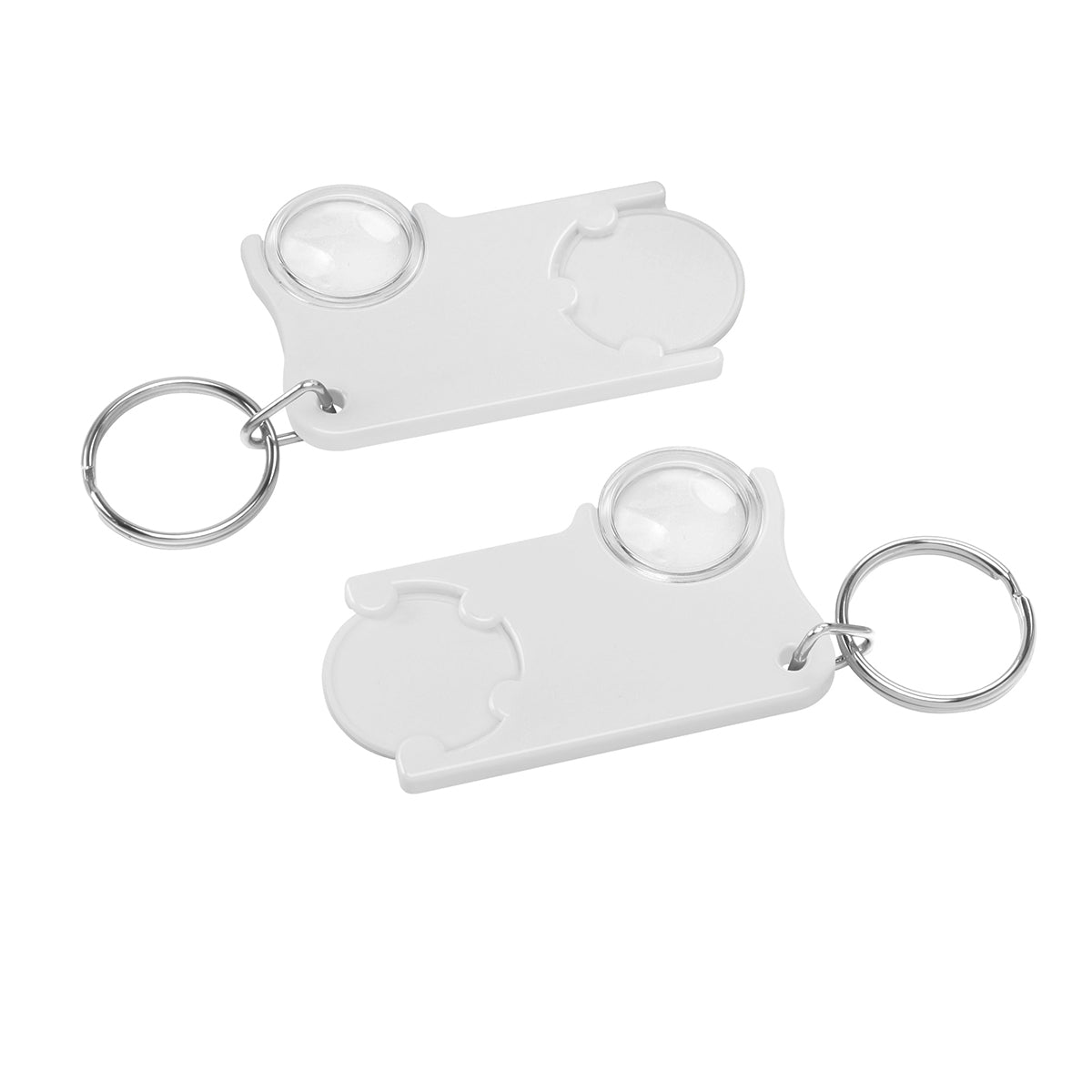 Chiphalter mit 1€-Chip und Lupe weiß