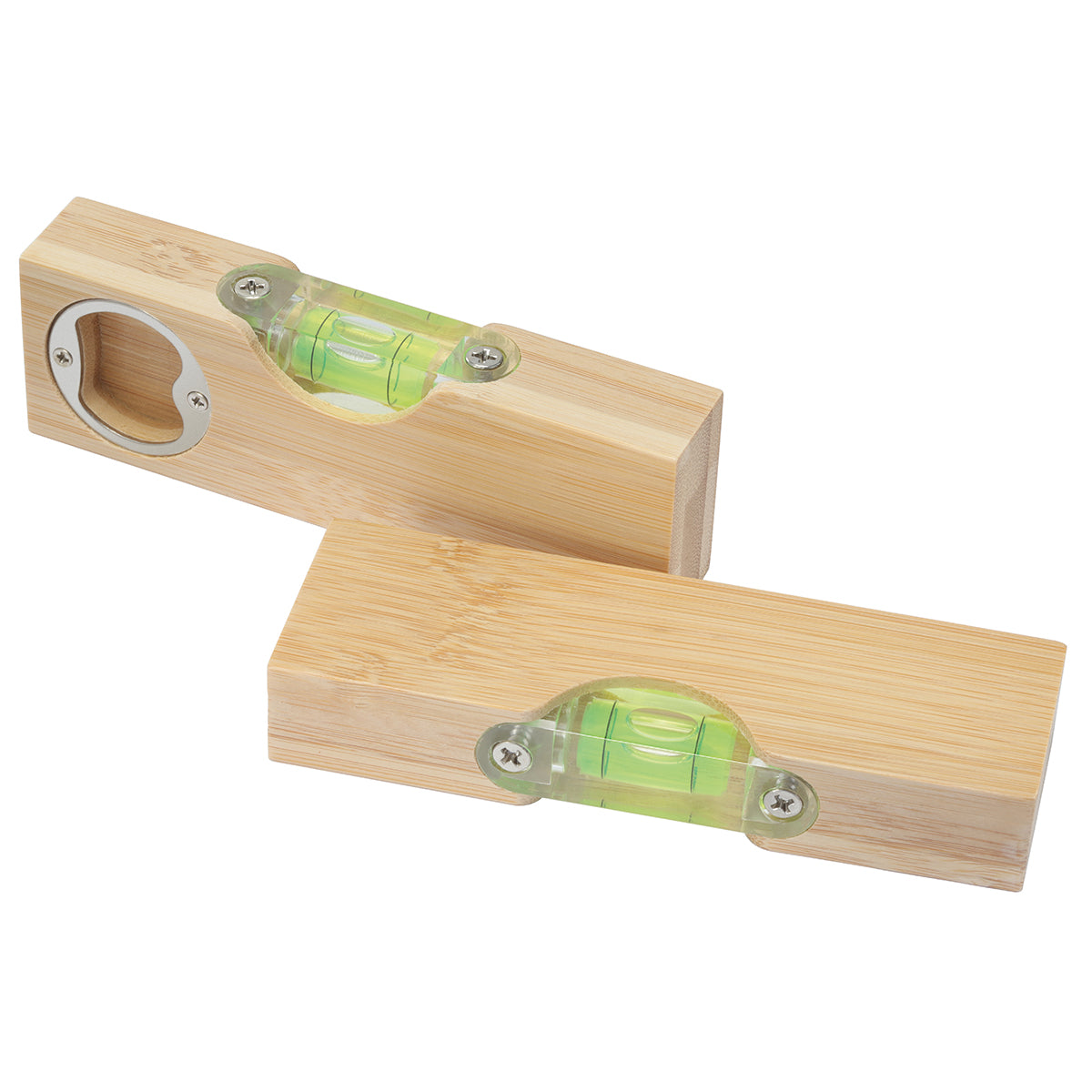 Wasserwaage Bambus mit Flaschenöffner, beige