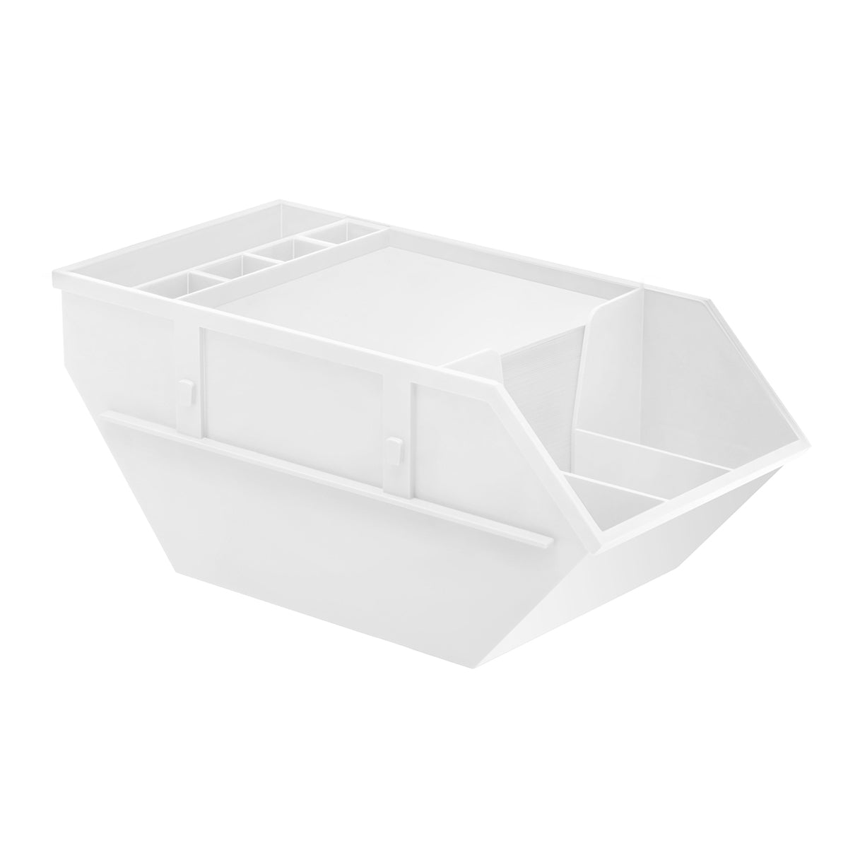 Zettelbox mit Köcher "Container" weiß