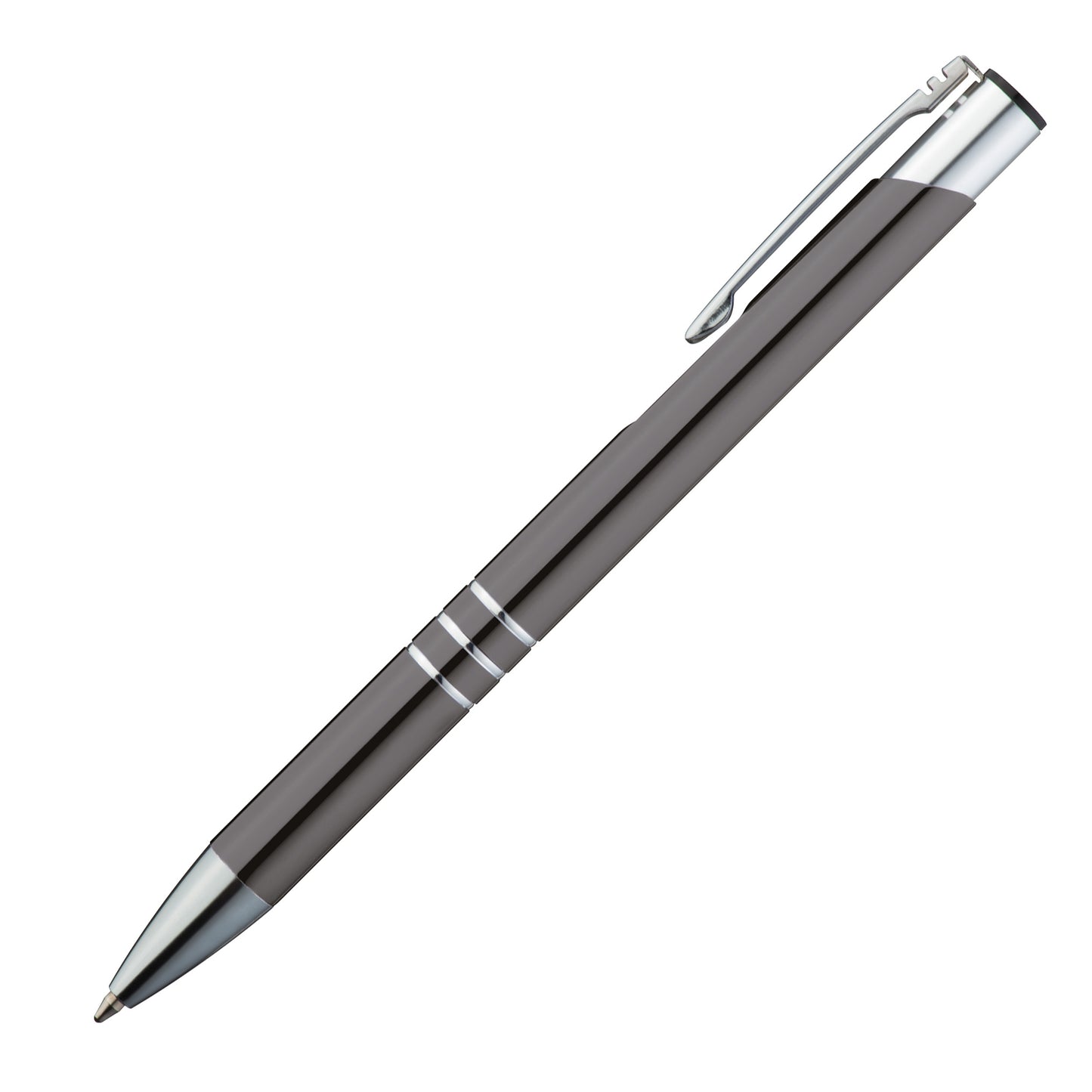 Kugelschreiber aus Metall mit 3 Zierringen ESTEBAN