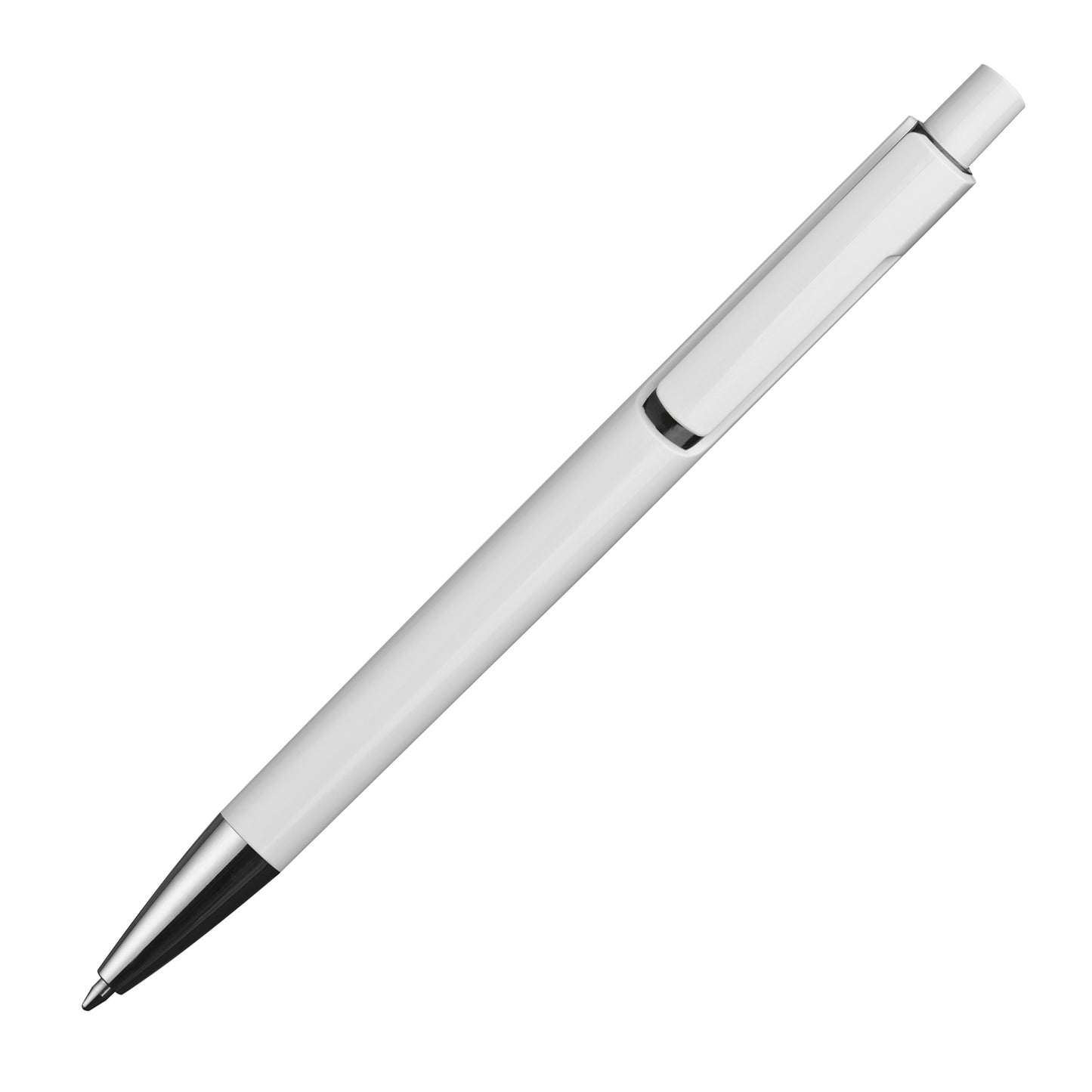 Weißer Kugelschreiber mit farbigen Applikationen DEAN