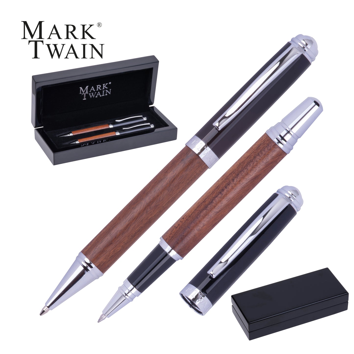 Mark Twain Holz Schreibset LORENZO