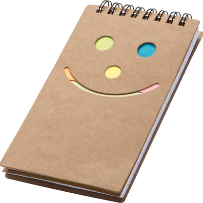 Notizblock mit Spiralbindung und einem Smile Gesicht MANLIO