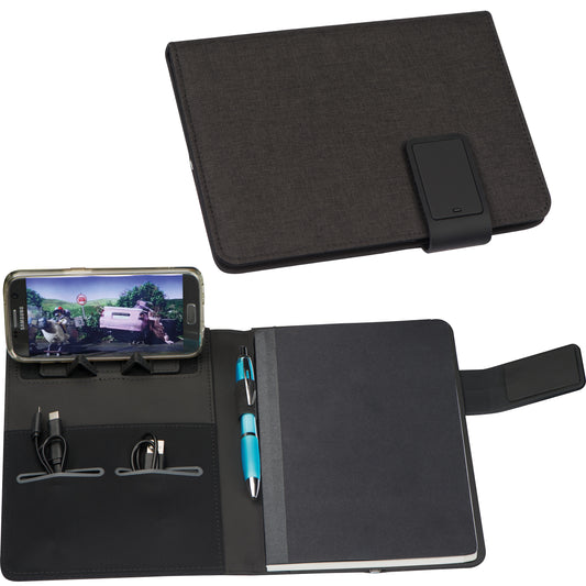 A5 Schreibmappe mit integrierter Powerbank GIACOMO