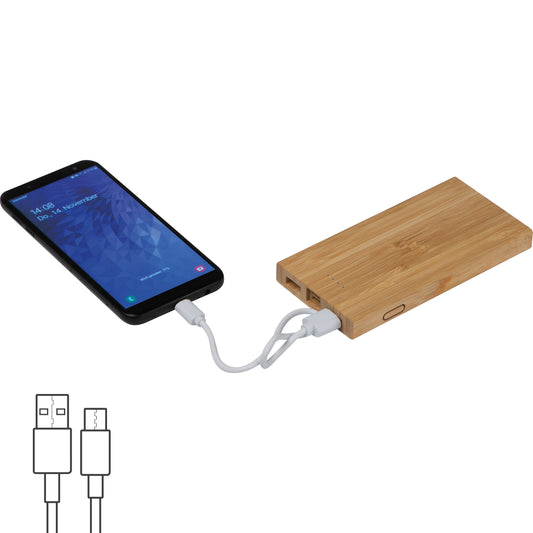 Powerbank aus Bambus SAMANTHA