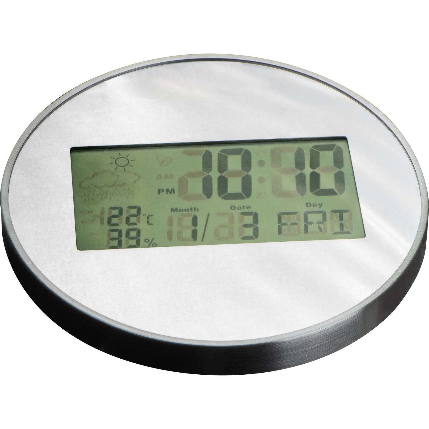 Verspiegelte Wanduhr mit Digitaldisplay TEOBALD