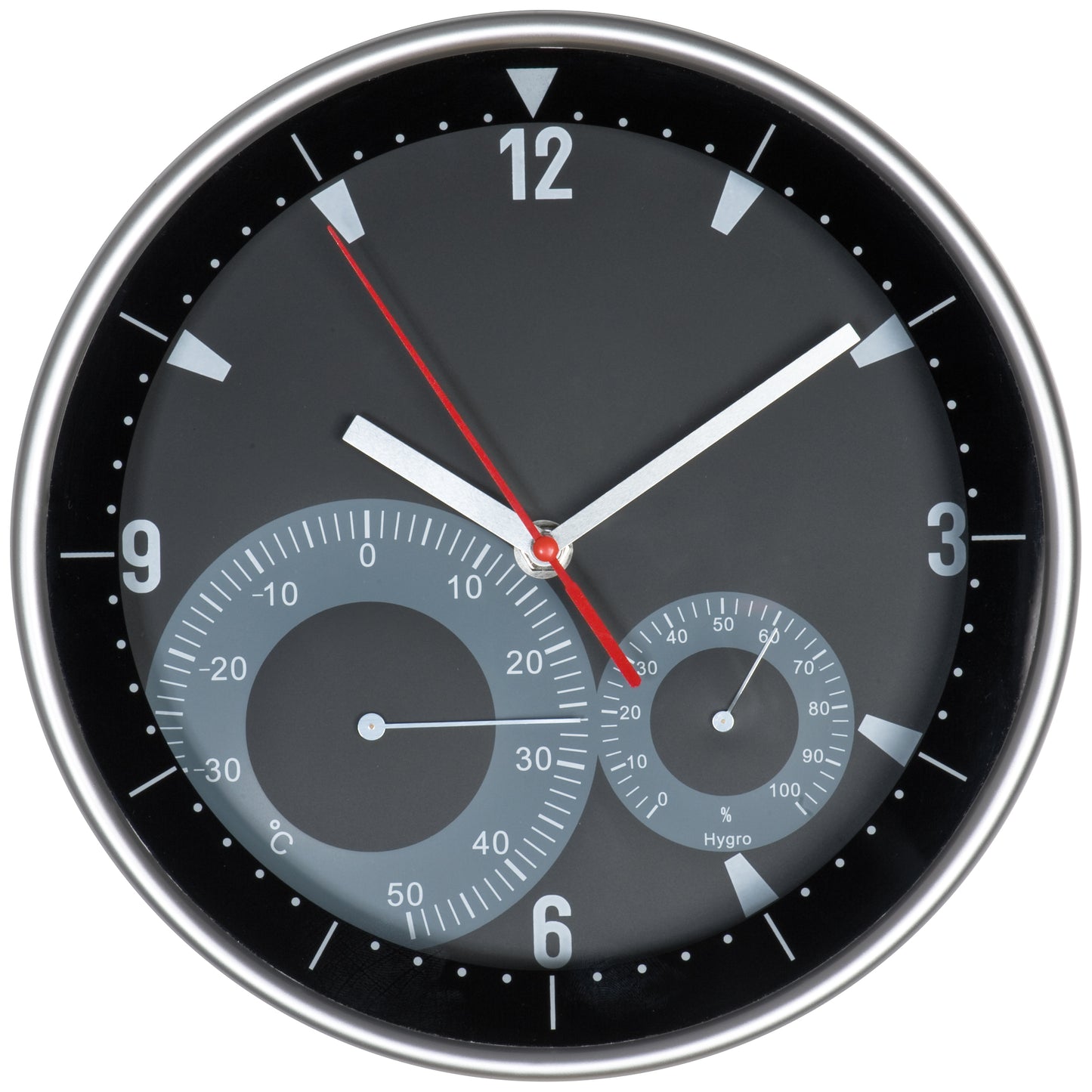 Wanduhr mit Hygro - und Thermometer GEORGE
