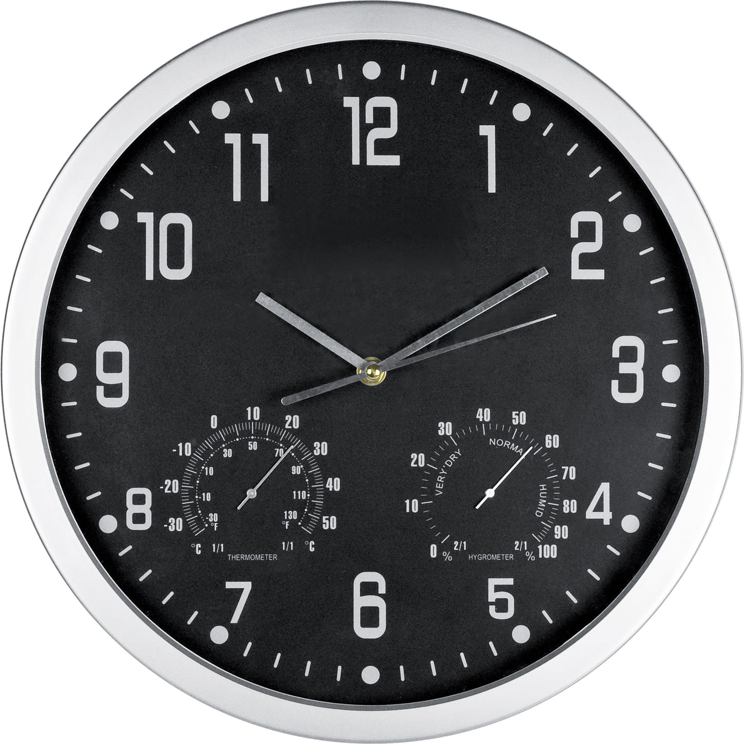 Wanduhr mit Hygro - und Thermometer MALCOLM