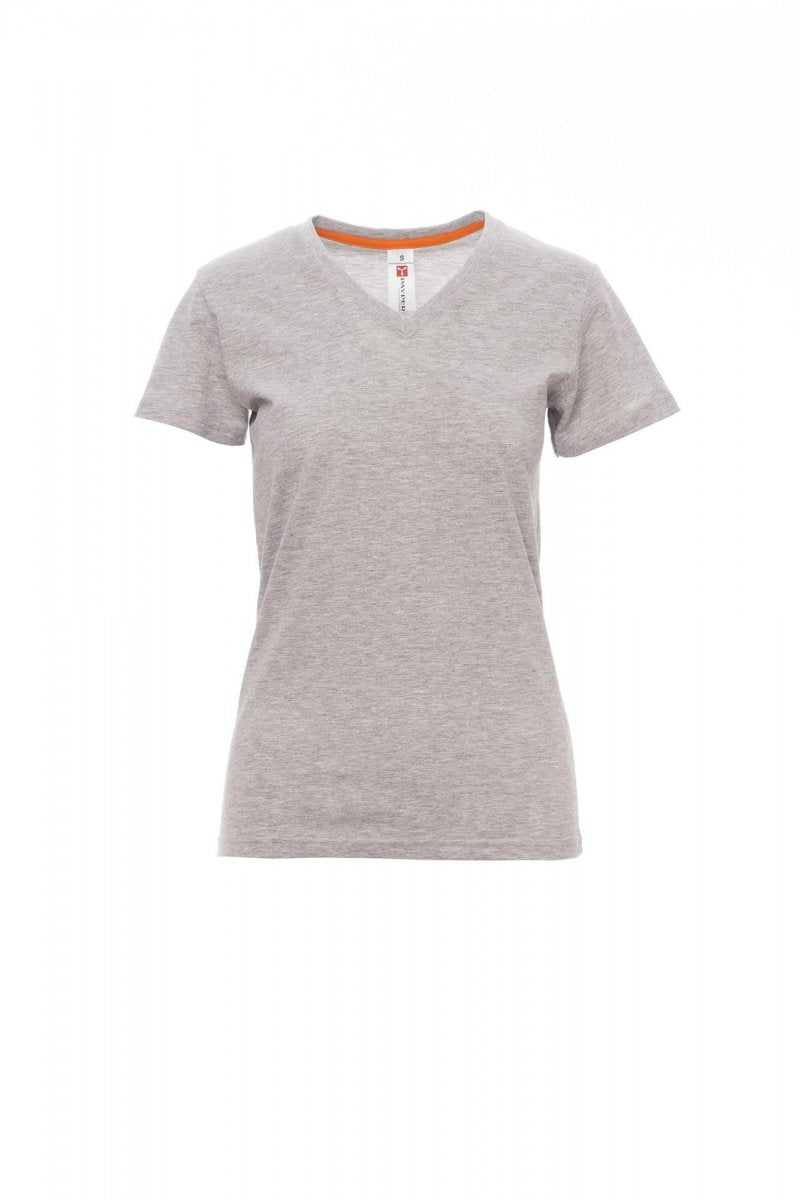V-NECK LADY MELANGE GRAU MELIERT