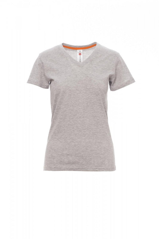 V-NECK LADY MELANGE GRAU MELIERT