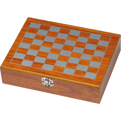 Spieleset mit Flachmann, Schach- und Kartenspiel GRACE