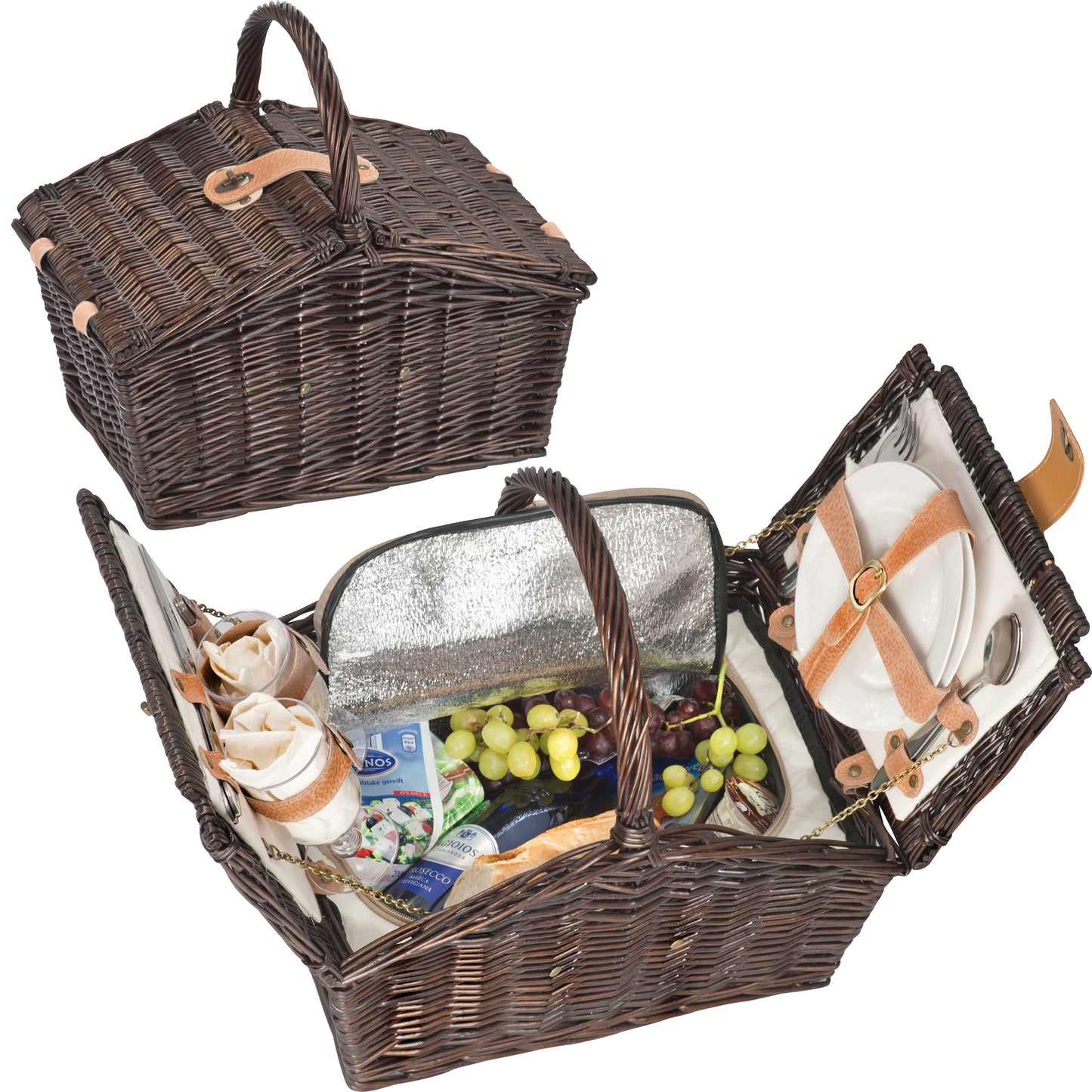 Picknickkoffer aus Weidengeflecht für 2 Personen LORENZA