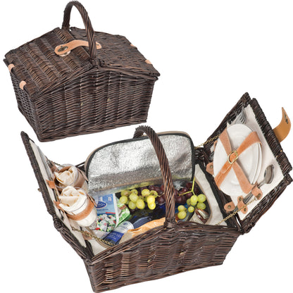 Picknickkoffer aus Weidengeflecht für 2 Personen LORENZA