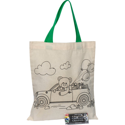 Baumwolltasche zum Ausmalen OLIVE