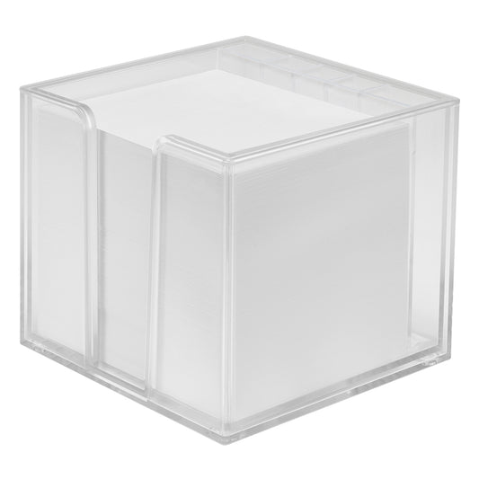 Zettelbox mit Köcher "Sigma", doppelwandig glasklar