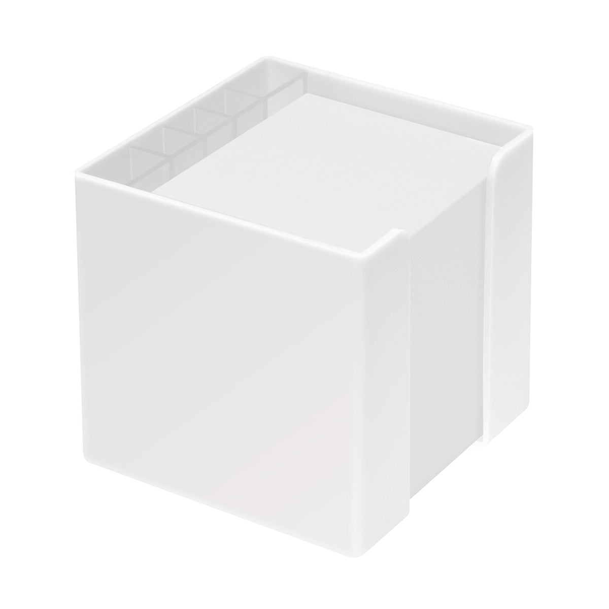 Zettelbox mit Köcher "Alpha" weiß
