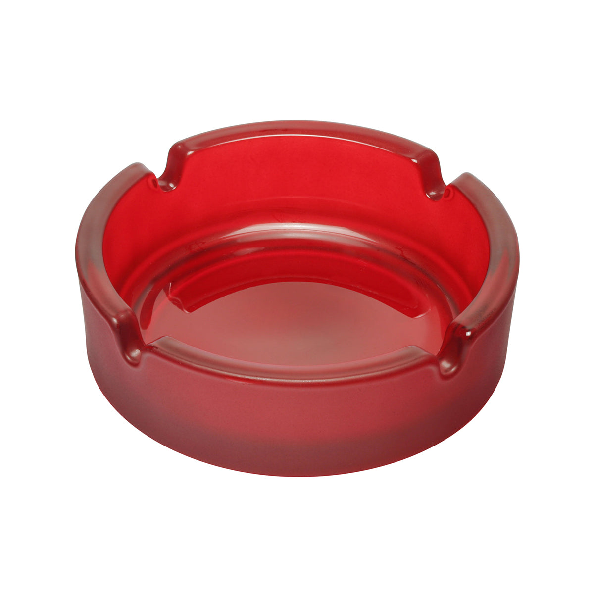 Glasaschenbecher gefrostet rot