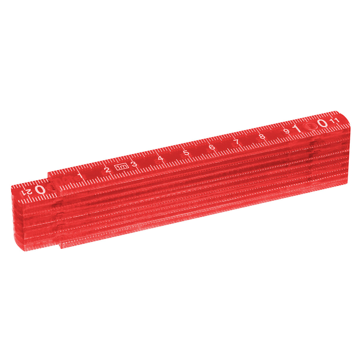 Kunststoff-Zollstock, midi rot-transparent