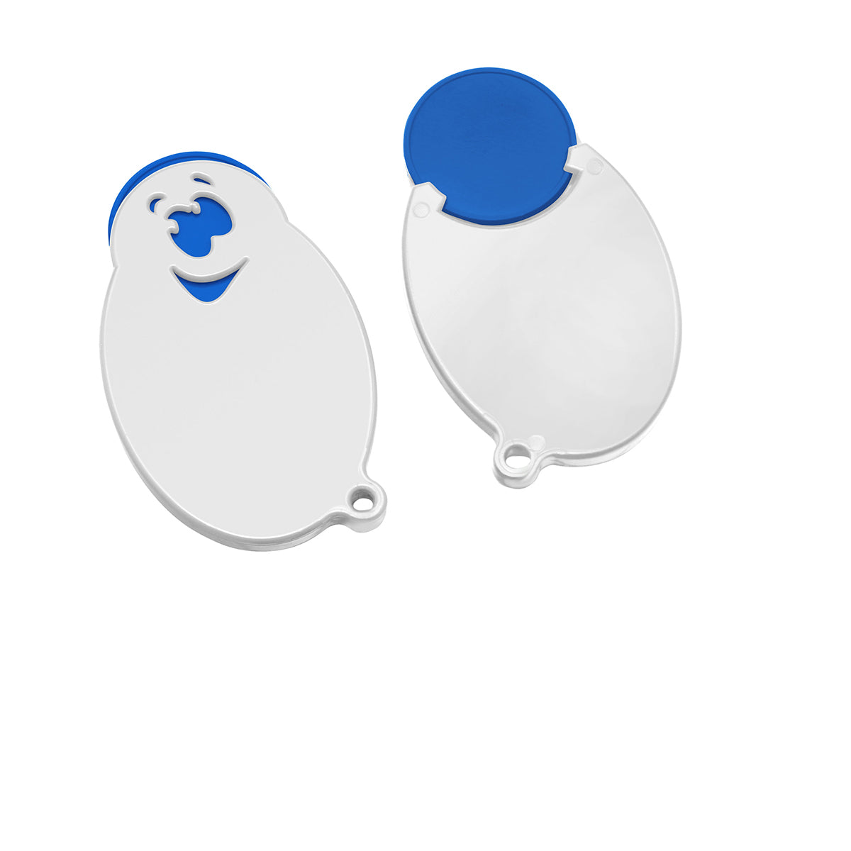 Chiphalter mit 1€-Chip "Gesicht" blau