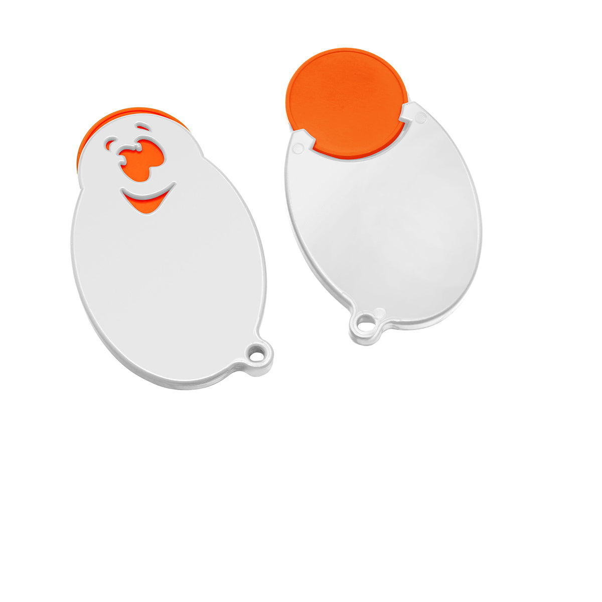 Chiphalter mit 1€-Chip "Gesicht" orange