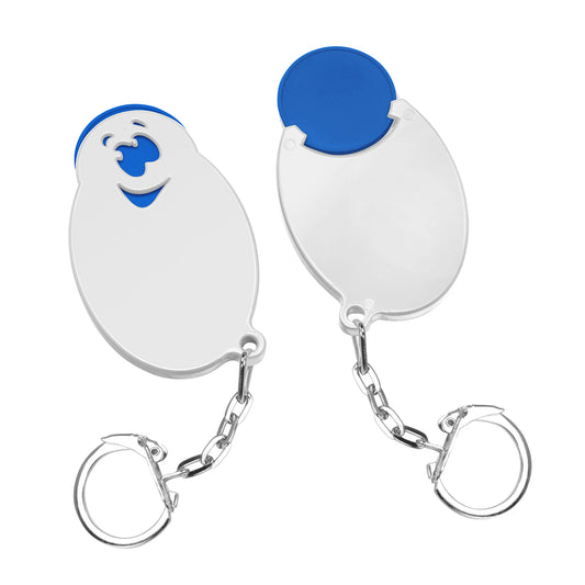 Chiphalter mit 1€-Chip "Gesicht" blau