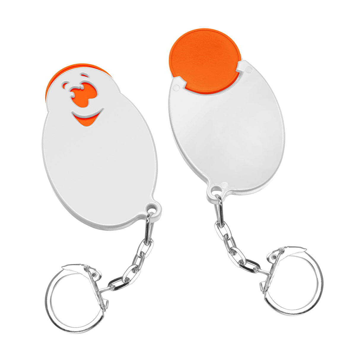 Chiphalter mit 1€-Chip "Gesicht" orange