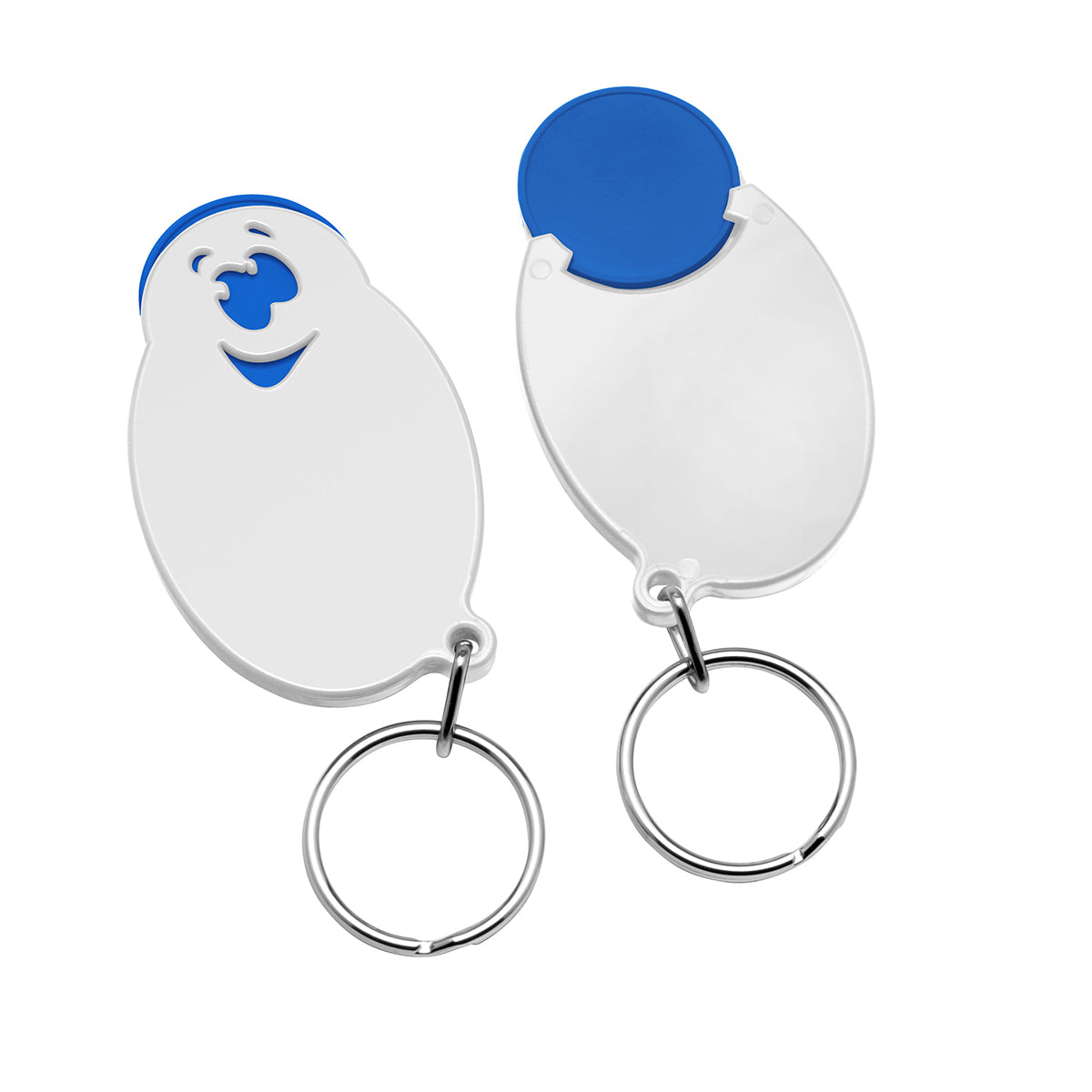 Chiphalter mit 1€-Chip "Gesicht" blau