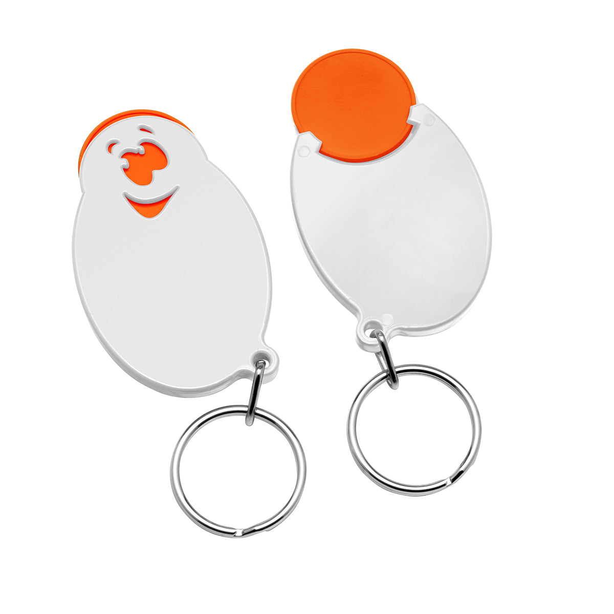 Chiphalter mit 1€-Chip "Gesicht" orange