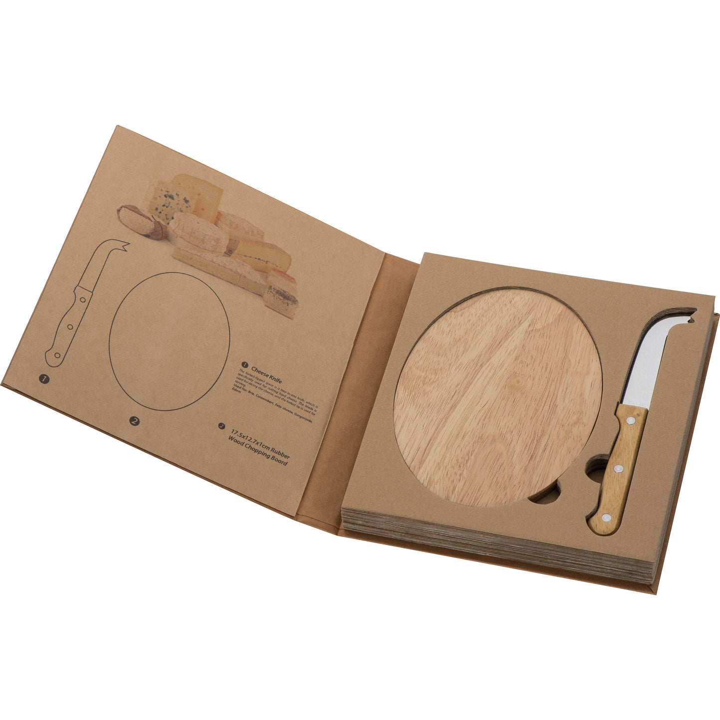 Käseset mit Holzbrettchen und Käsemesser EMILIO