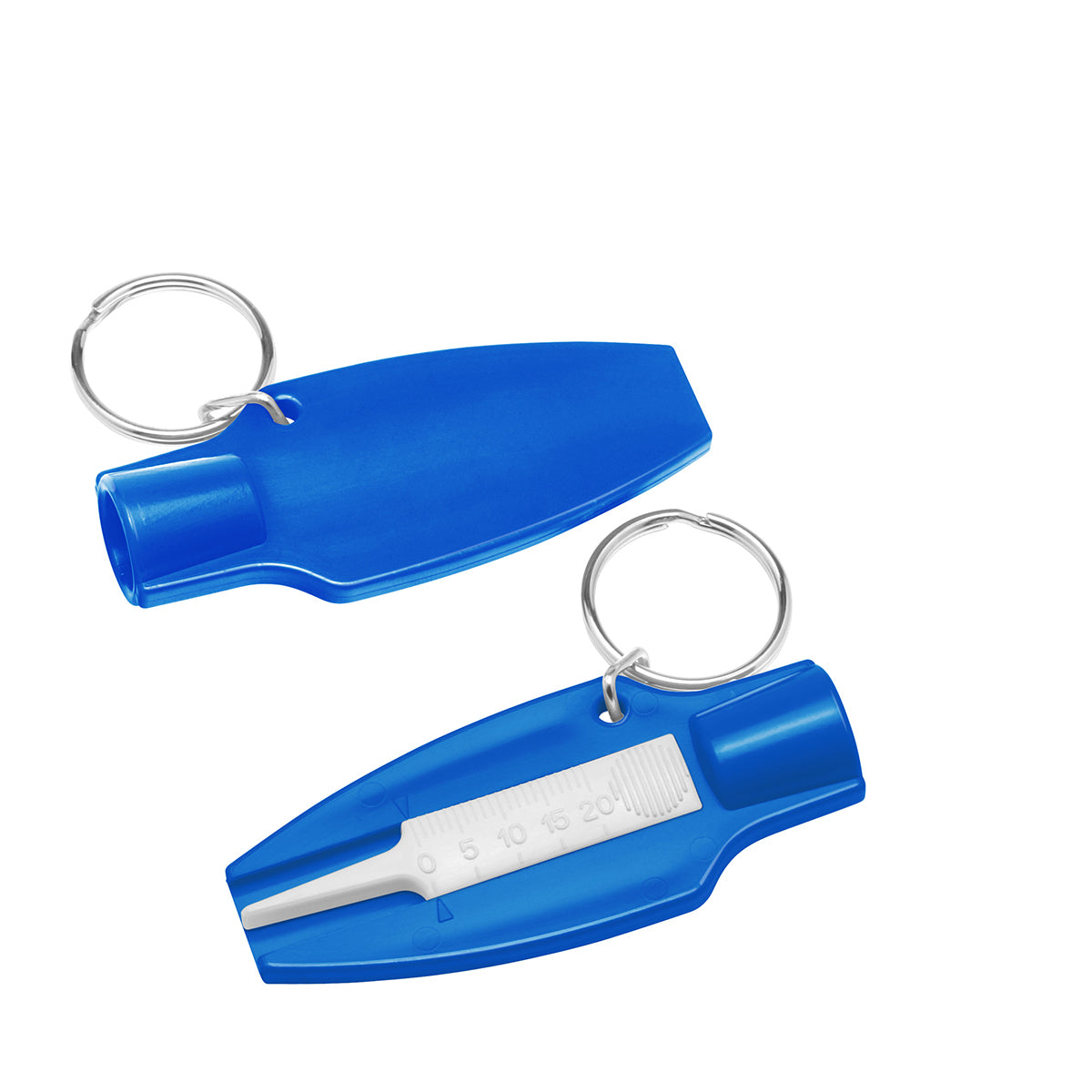 Reifenprofiltiefenmesser mit Ventilkappendreher blau