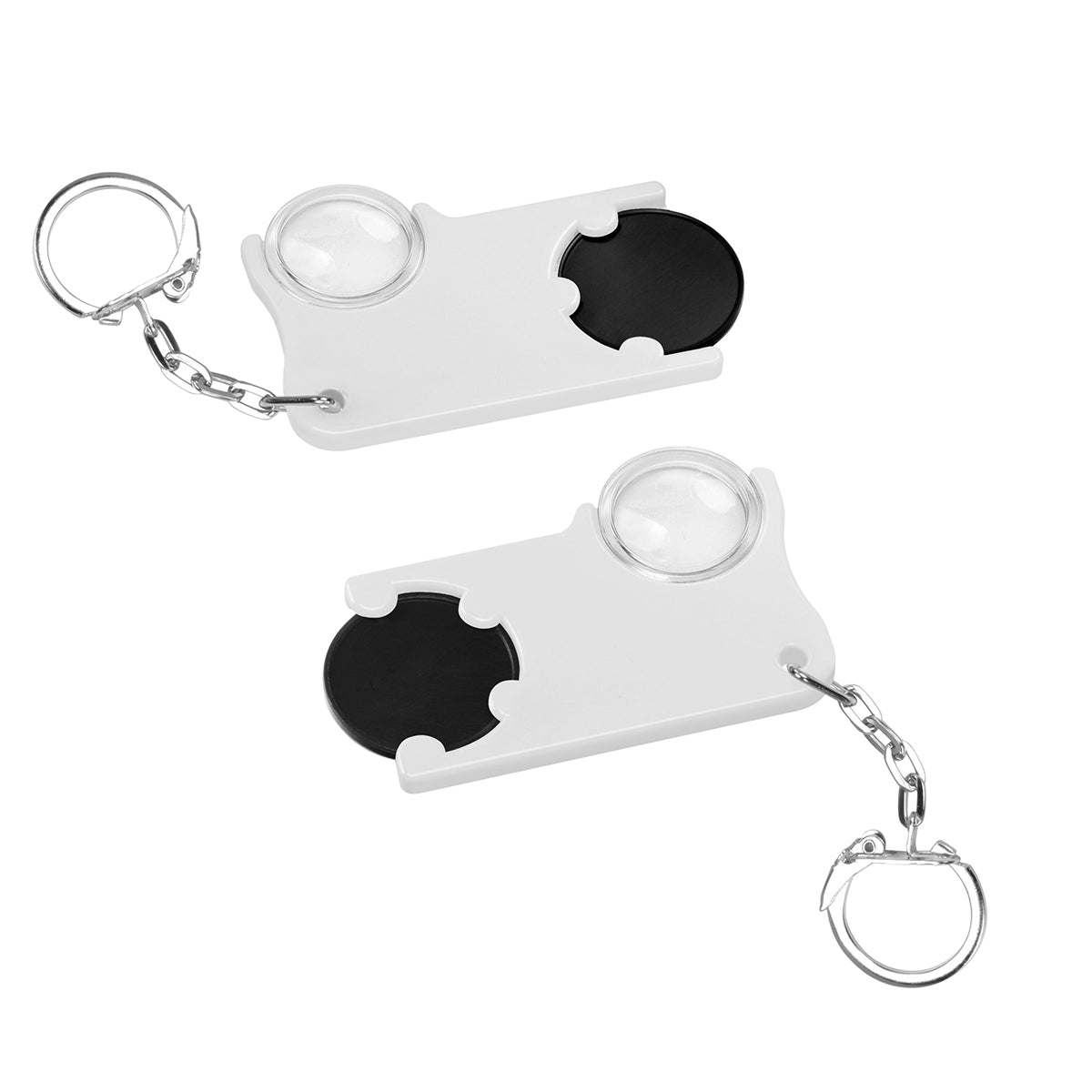 Chiphalter mit 1€-Chip und Lupe schwarz