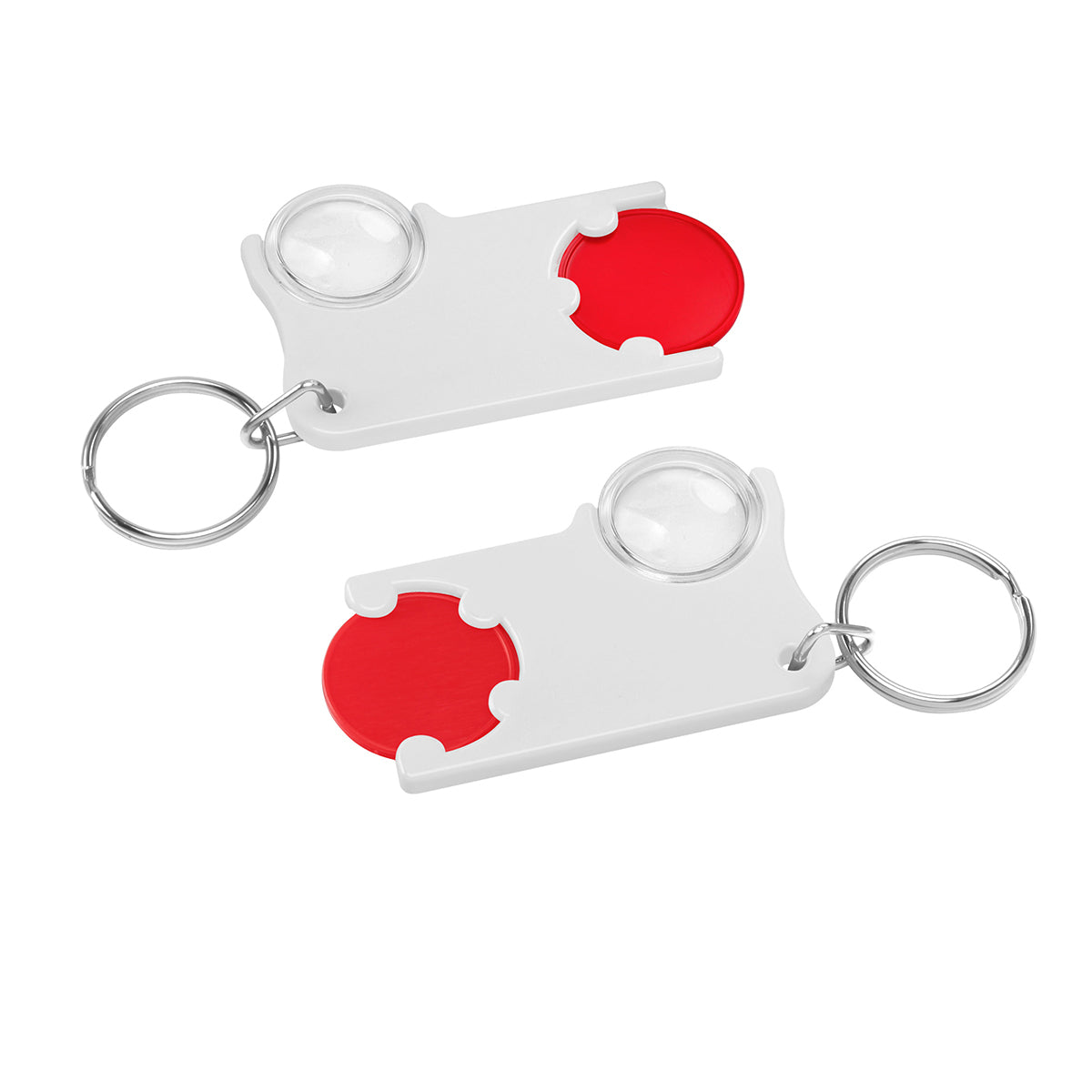 Chiphalter mit 1€-Chip und Lupe rot