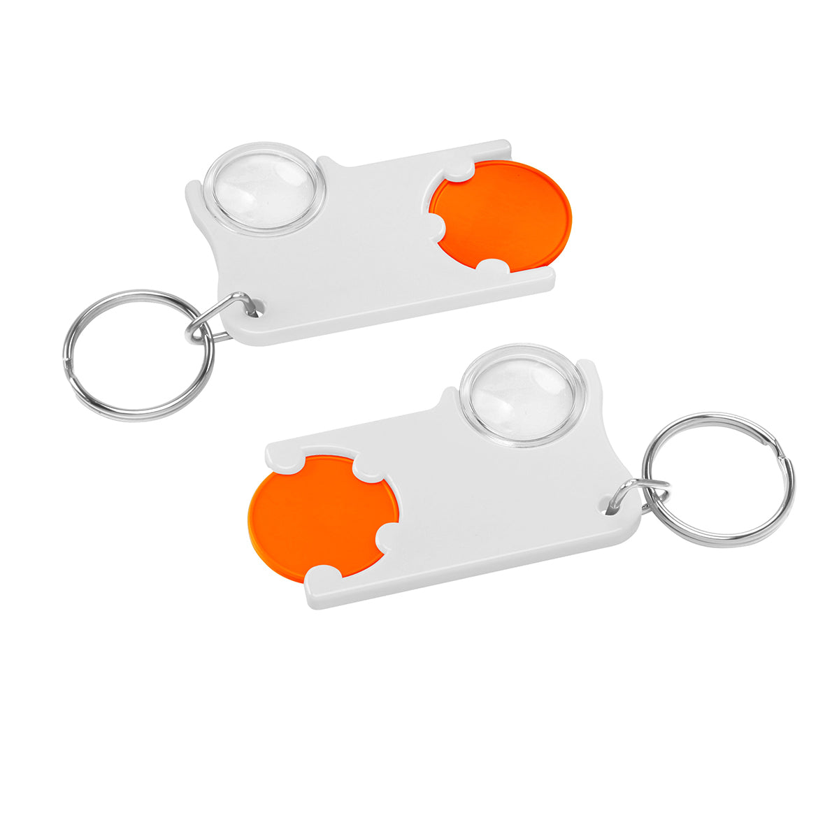 Chiphalter mit 1€-Chip und Lupe orange