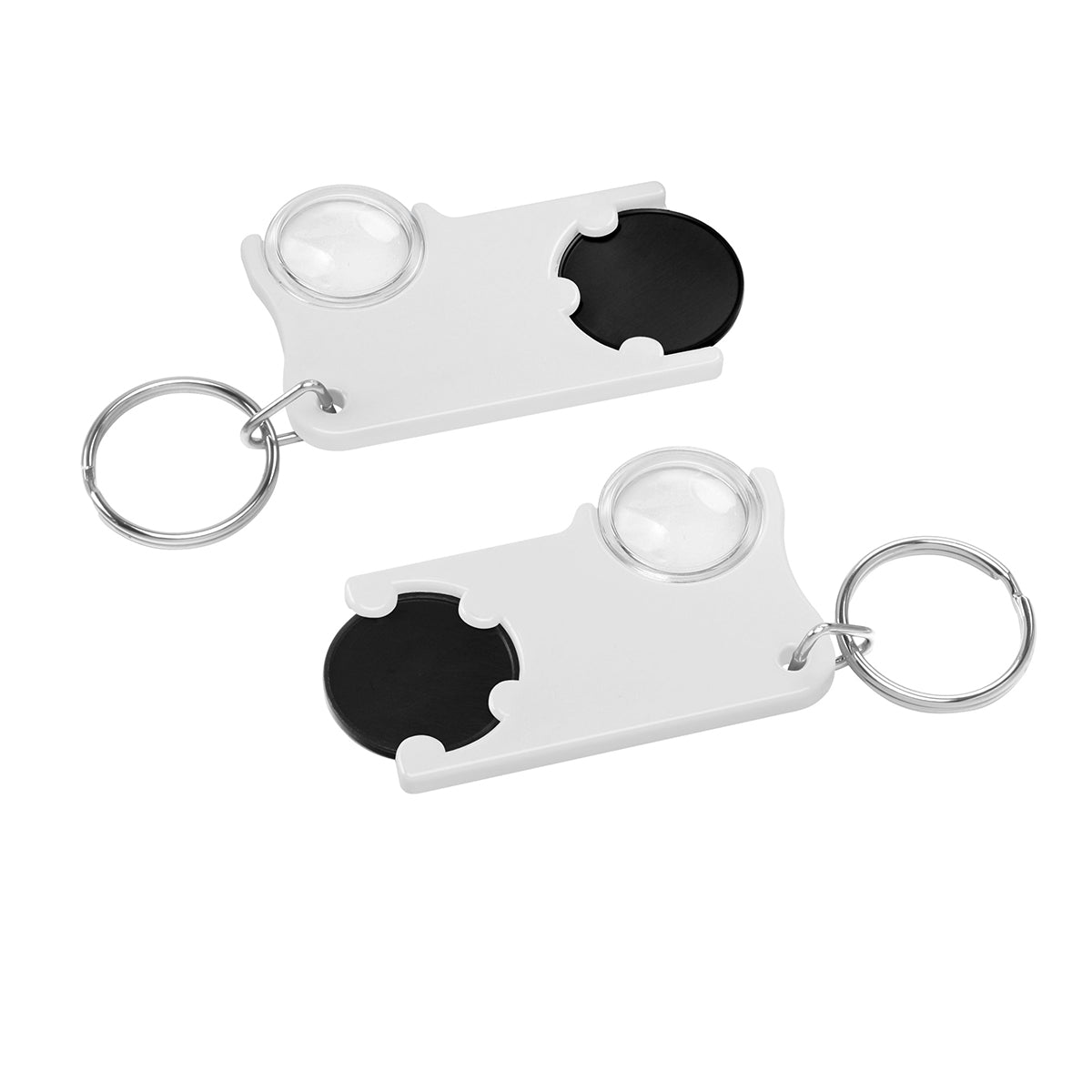 Chiphalter mit 1€-Chip und Lupe schwarz