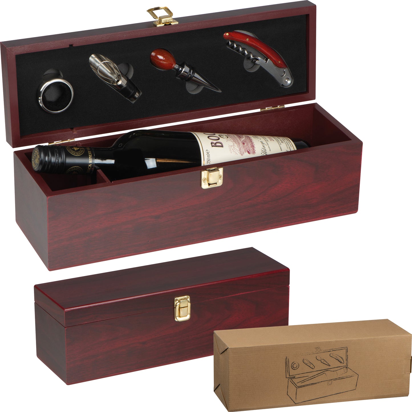 Weinbox aus Holz für 1 Flasche  GRAHAM