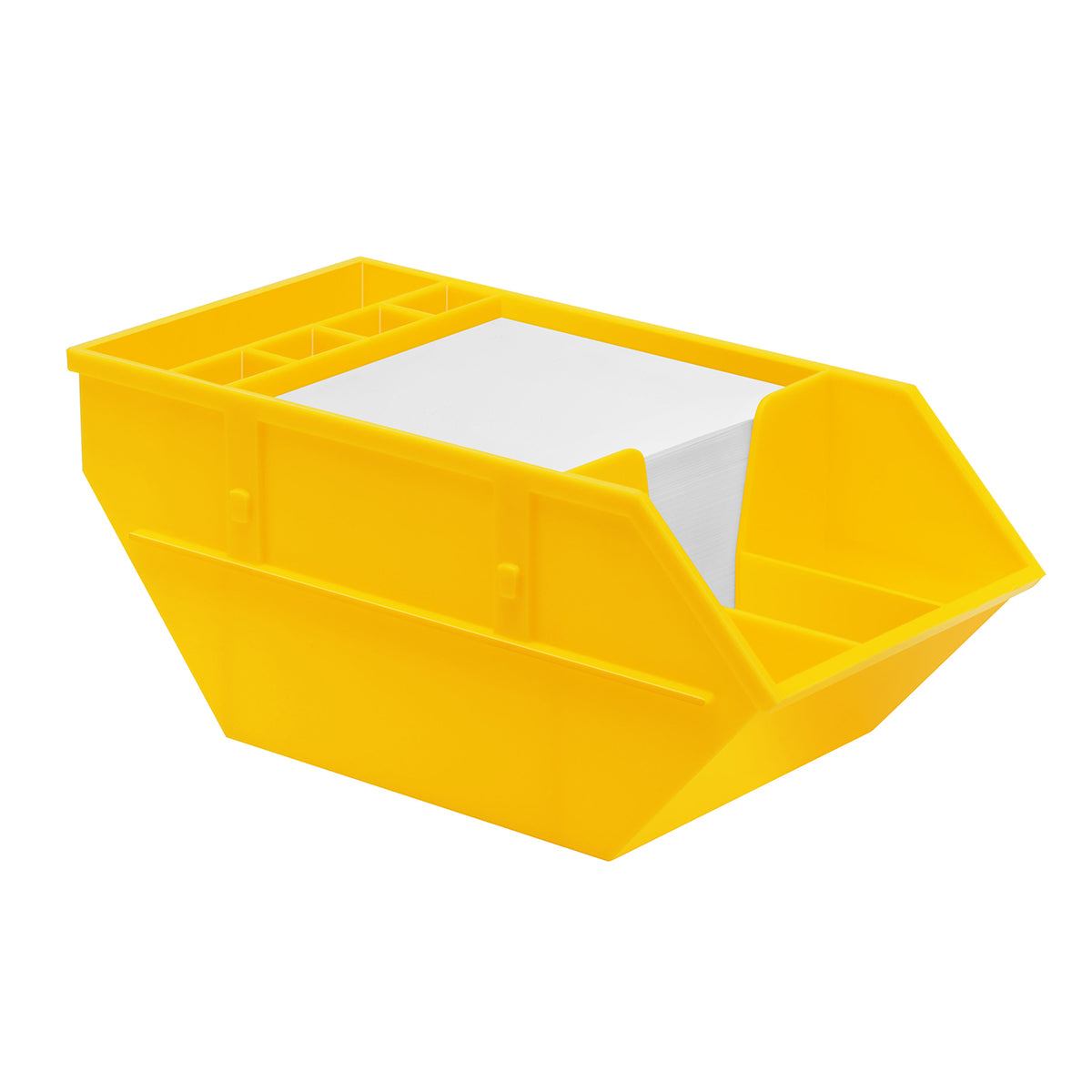 Zettelbox mit Köcher "Container" gelb