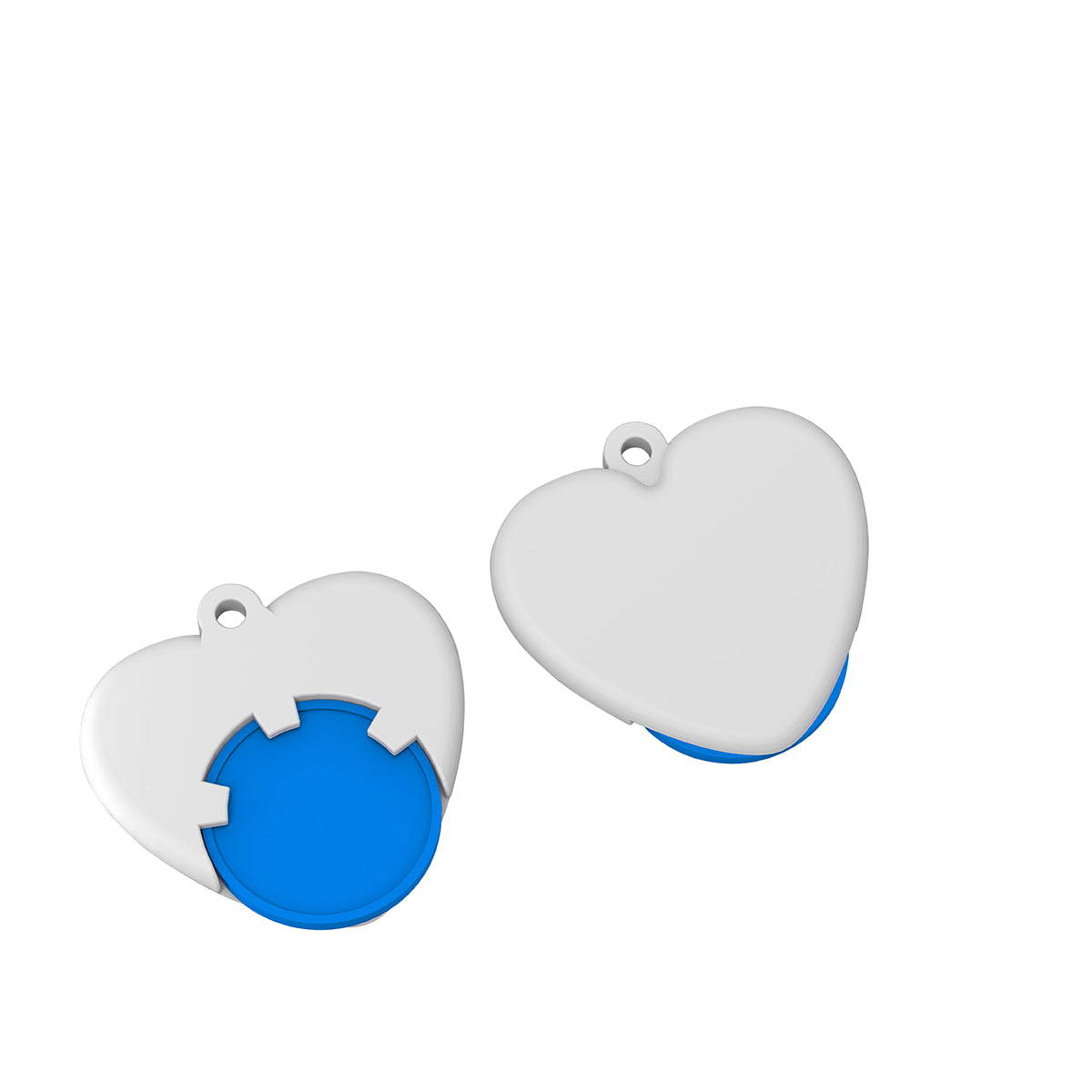 Chiphalter mit 1€-Chip "Herz" blau