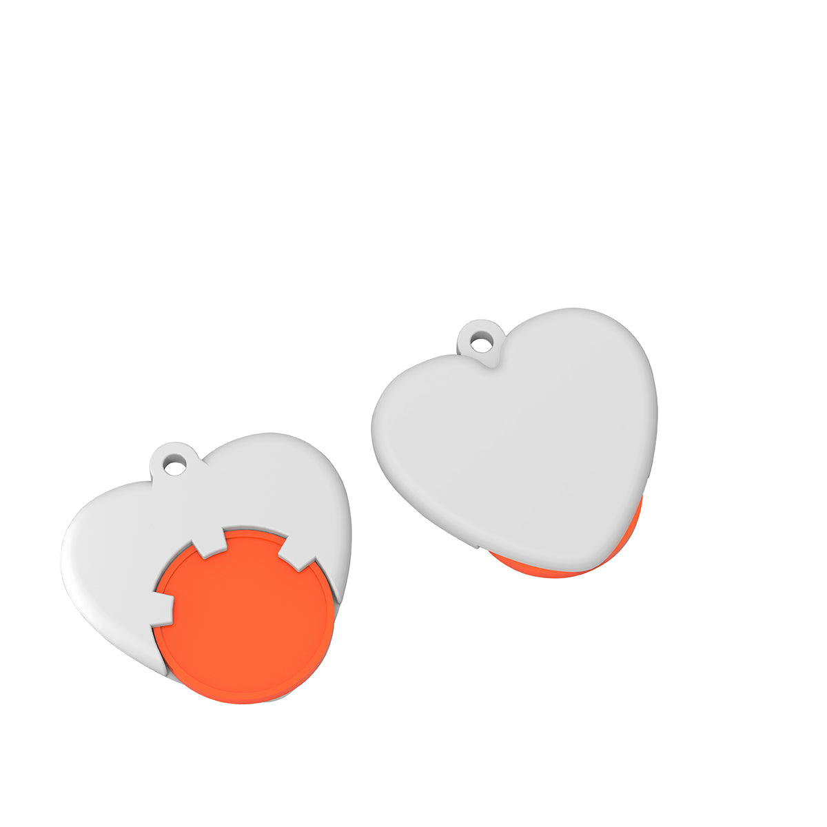 Chiphalter mit 1€-Chip "Herz" orange
