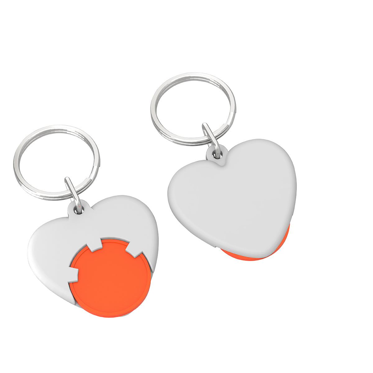 Chiphalter mit 1€-Chip "Herz" orange