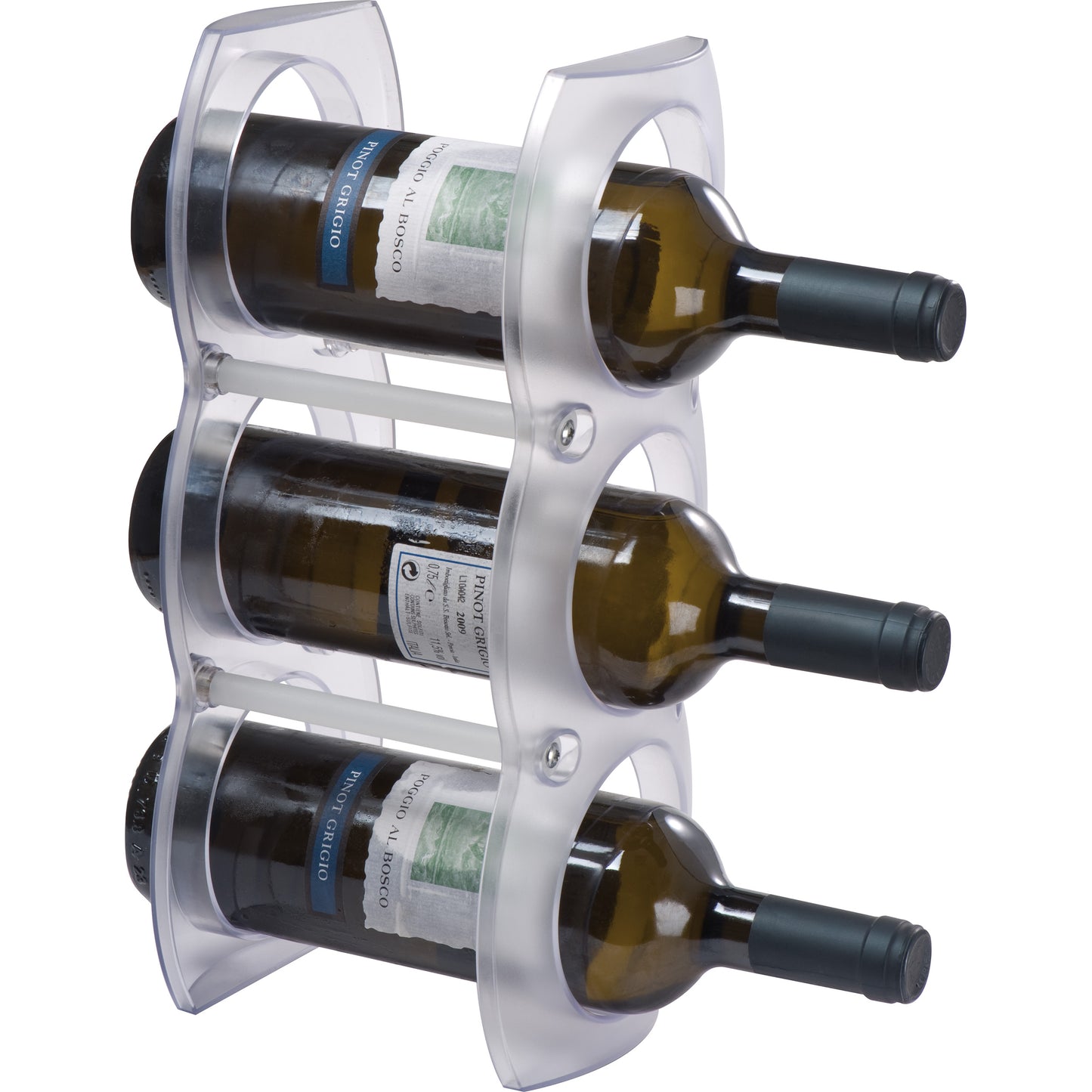 Weinregal aus Kunststoff für 3 Flaschen BOBBY
