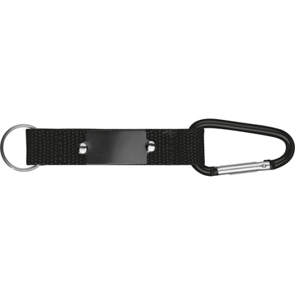 Schlüsselanhänger mit Karabiner und Plättchen aus Metall PHYLLIS