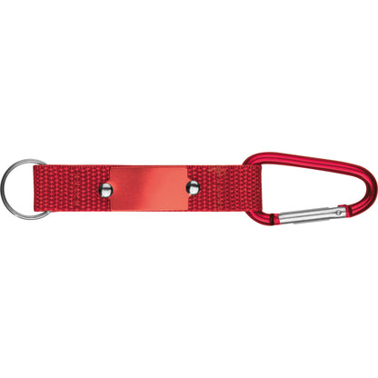 Schlüsselanhänger mit Karabiner und Plättchen aus Metall PHYLLIS