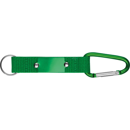 Schlüsselanhänger mit Karabiner und Plättchen aus Metall PHYLLIS