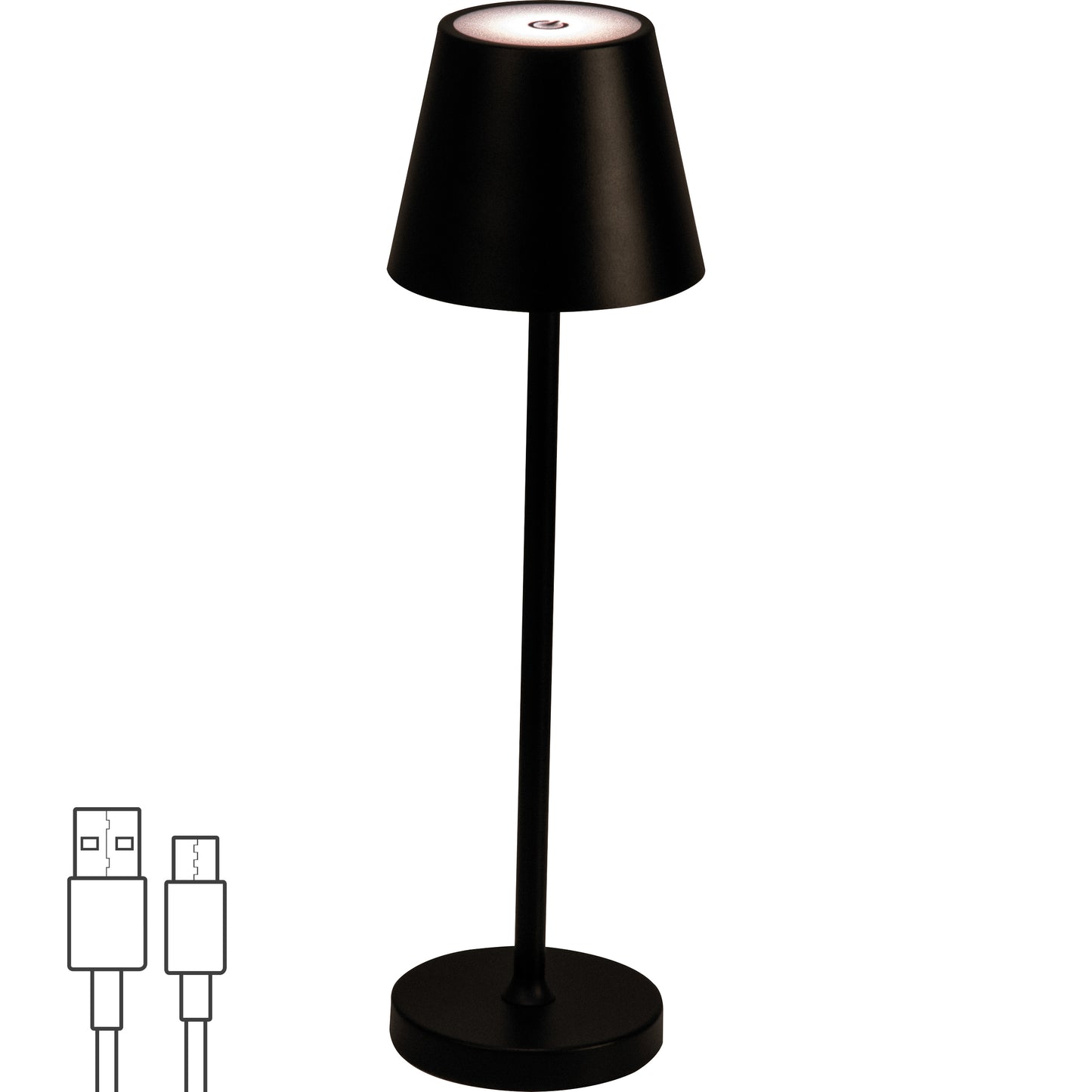 Tischlampe mit Touchsensor, akkubetrieben
